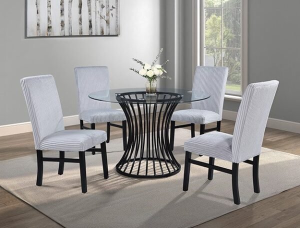 2202-5P/LG TRACY DINING GROUP LIGHT GREY