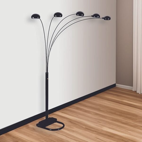 4888B-BK.jpeg 4888B-BK PEACOCK SHADE FLOOR LAMP BK 82"H