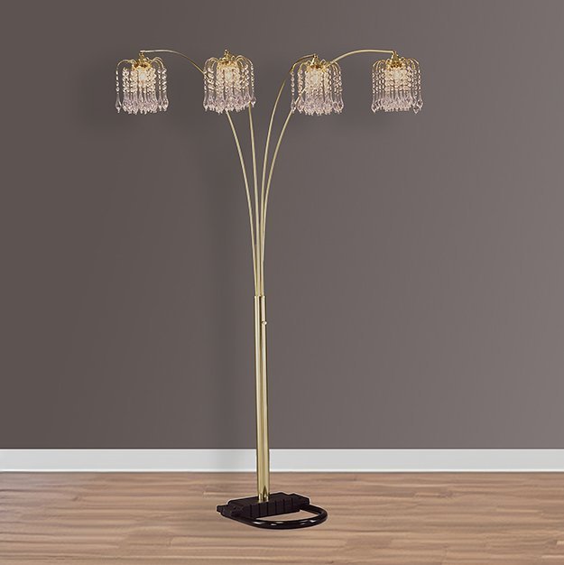 4893G RAIN DROP ARC LAMP 84"H GOLD