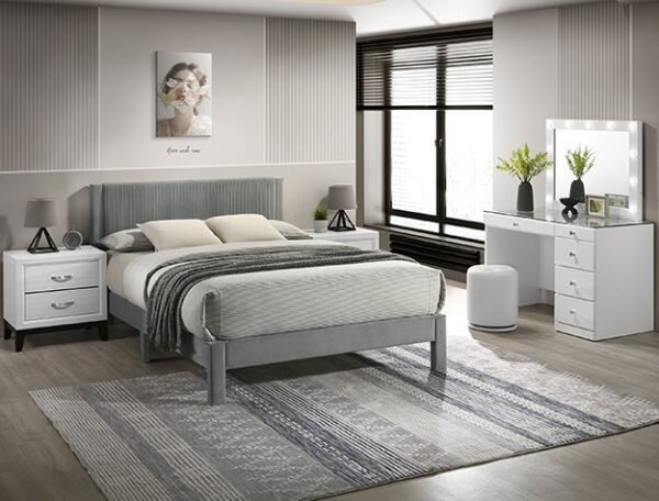 5097LG LUCIA BED FRAME LIGHT GRAY