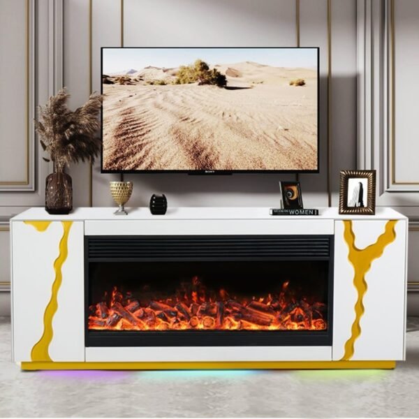 a904_orig.jpeg A904 TV STAND W/FIREPLACE (WHITE)
