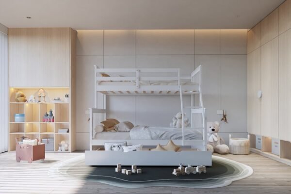 bb21_orig.jpeg BB21 Twin/Full Bunk Bed w/Twin Trundle White