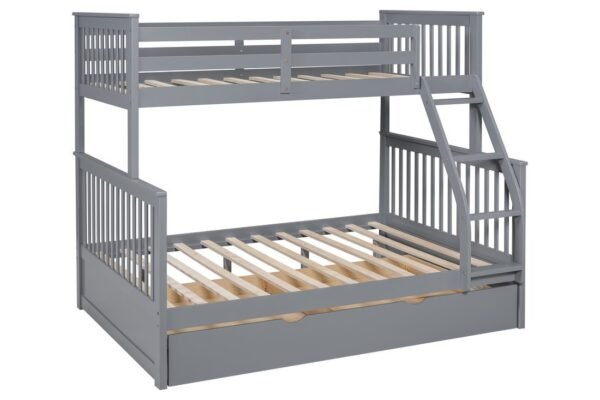 bb23-2_orig.jpeg BB23 Twin/Full Bunk Bed w/Twin Trundle Gray