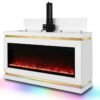 A94 TV STAND W/FIREPLACE (WHITE)