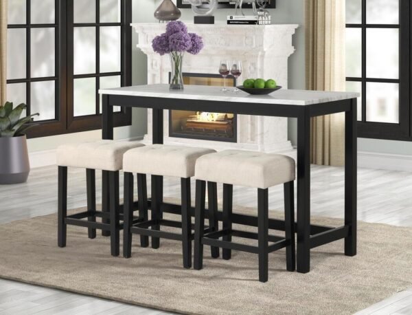 gloria-linen_orig.jpeg Gloria Linen - Pub Table + 3 Chair Set