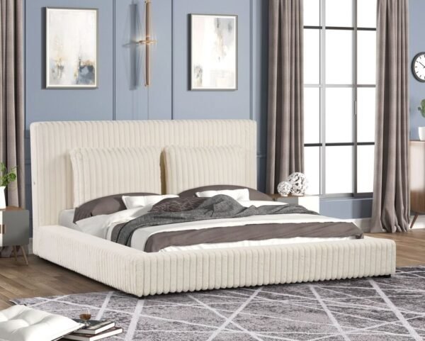 laurenbeige-1_orig.jpeg Lauren Beige Platform Bed - Queen, King