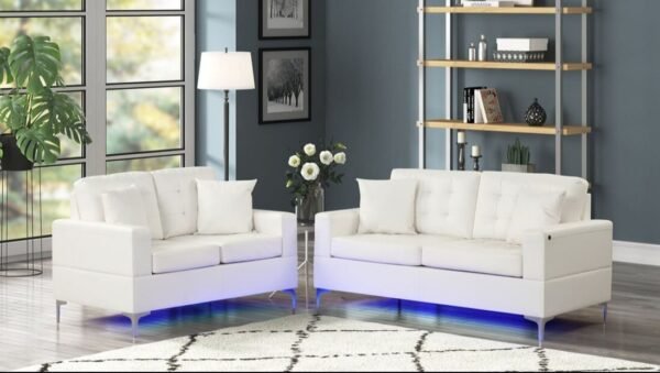 miami-white-1-2.jpg Miami White - Sofa & Loveseat Set (LED LIGHTS)
