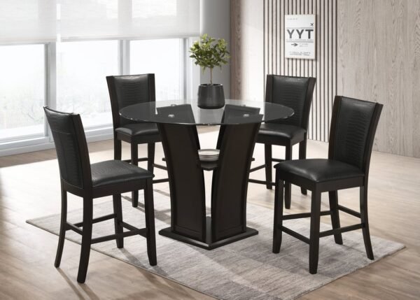 orlando-pub-black-1-4_orig.jpeg Orlando - Black Pub Table + 4 Chair Set